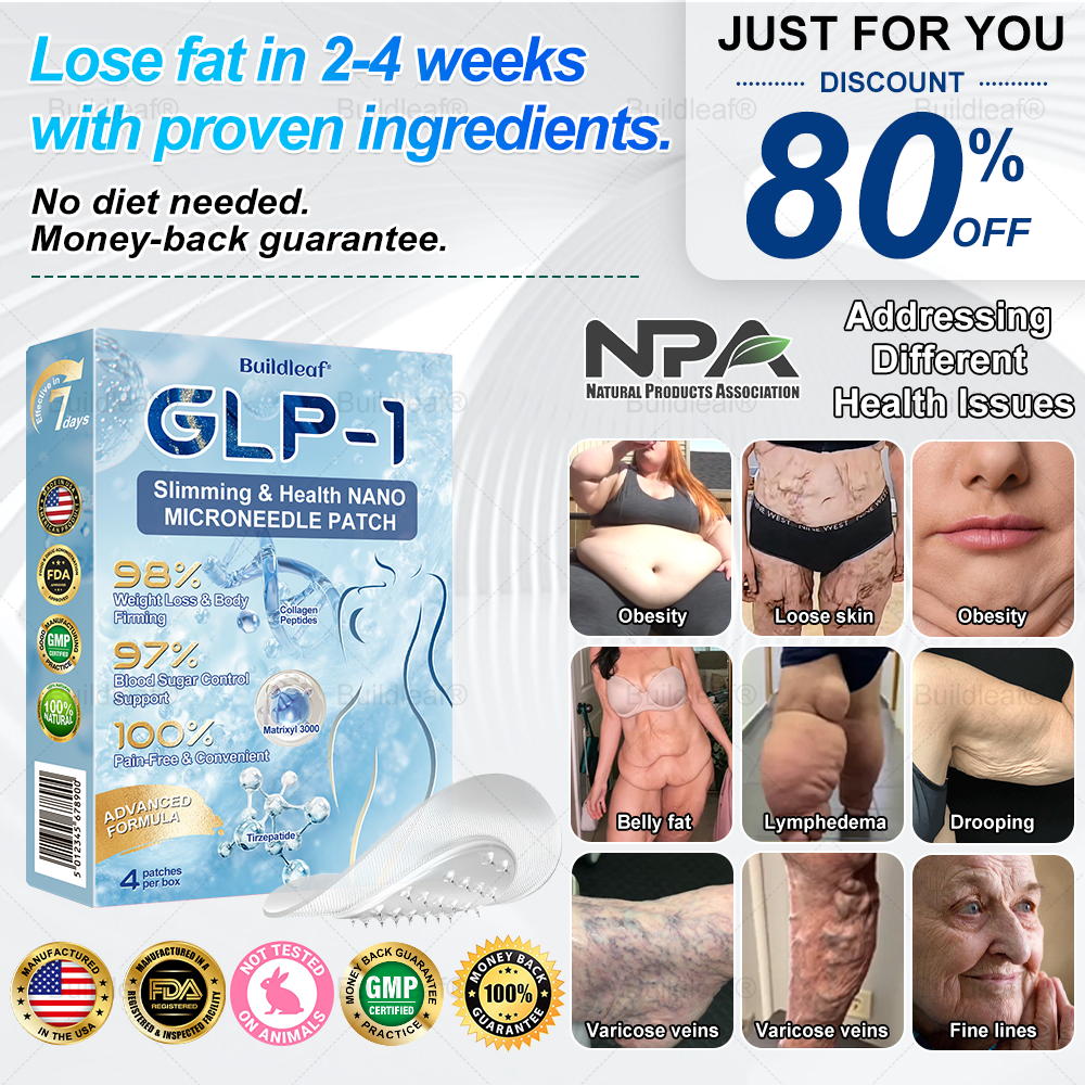 Clinically Proven✨| Official Store |🌸 Buildleaf® Tirzepatide Slimming & Health Nano Microneedle Patch |Targets Obesity, Loose Skin, High Blood Pressure, Diabetes, Fatty Liver, Joint Pain, Brain Fog, Low Energy, Body Aches, and More