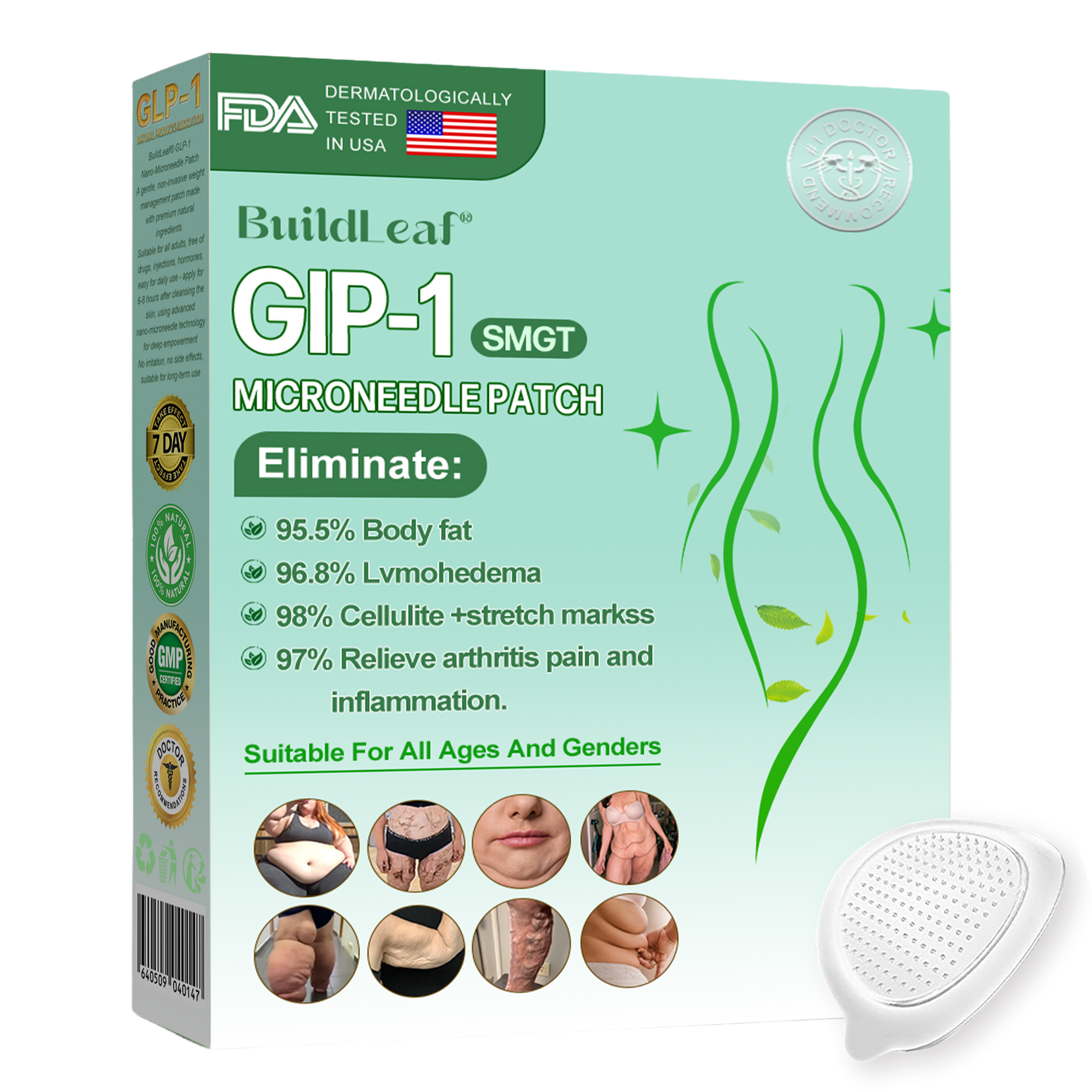 Official Store 🏥| BuildLeaf® GLP-1 Nano-Microneedle Patch with Collagen & Matrixyl 3000 丨Obesity,Cardiovascular Diseas, Diabetes, Sleep Apnea, Joint Problems and More