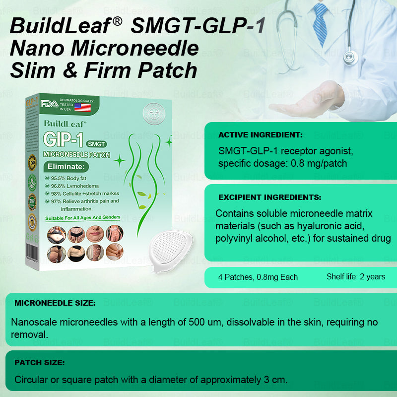 Official Store 🏥| BuildLeaf® GLP-1 Nano-Microneedle Patch with Collagen & Matrixyl 3000 丨Obesity,Cardiovascular Diseas, Diabetes, Sleep Apnea, Joint Problems and More