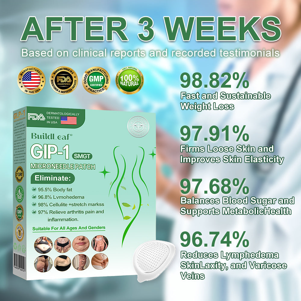 Official Store 🏥| BuildLeaf® GLP-1 Nano-Microneedle Patch with Collagen & Matrixyl 3000 丨Obesity,Cardiovascular Diseas, Diabetes, Sleep Apnea, Joint Problems and More